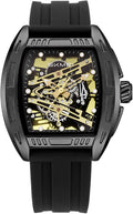 SKMEI Watches for Men,Luxury Square Mechanical Skeleton Mens Watches with 3ATM Waterproof Luminous Silicone Strap Janpanese Movement Wrist Watch