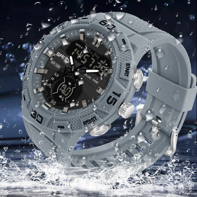 SANDA 3087 Luminous Waterproof Dual Display Electronic Watch