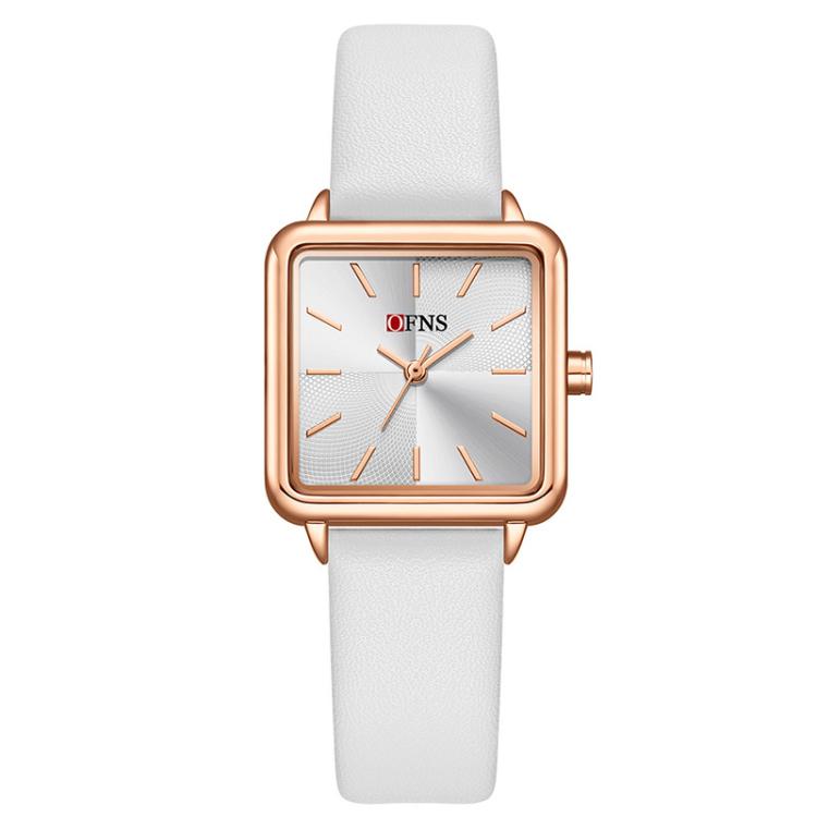 SANDA 1316 Ladies 3ATM Waterproof Alloy Case Quartz Watch, Leather-Black, Leather-Pink, Leather-Grey, Leather-Blue, Leather-White, Leather-Red