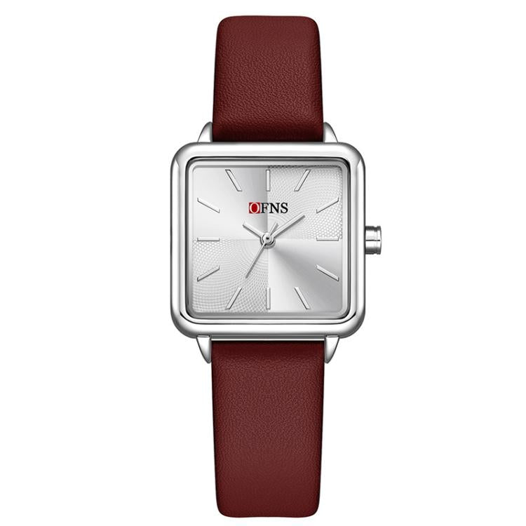 SANDA 1316 Ladies 3ATM Waterproof Alloy Case Quartz Watch, Leather-Black, Leather-Pink, Leather-Grey, Leather-Blue, Leather-White, Leather-Red