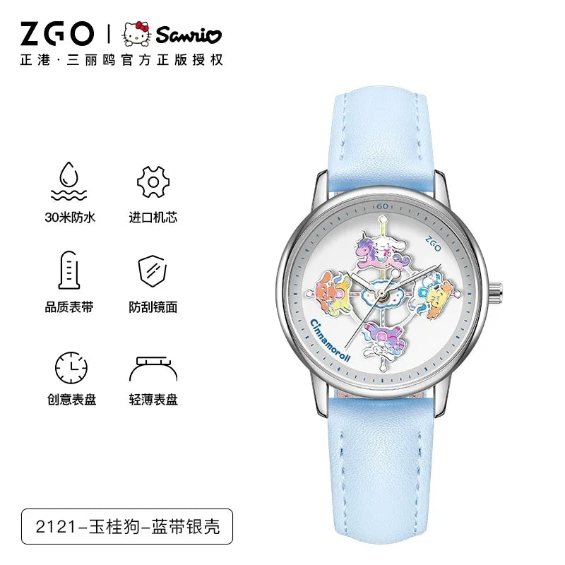 ZGO X Sanrio Watch Clock Fashion Quartz Watch Rotate The Dial