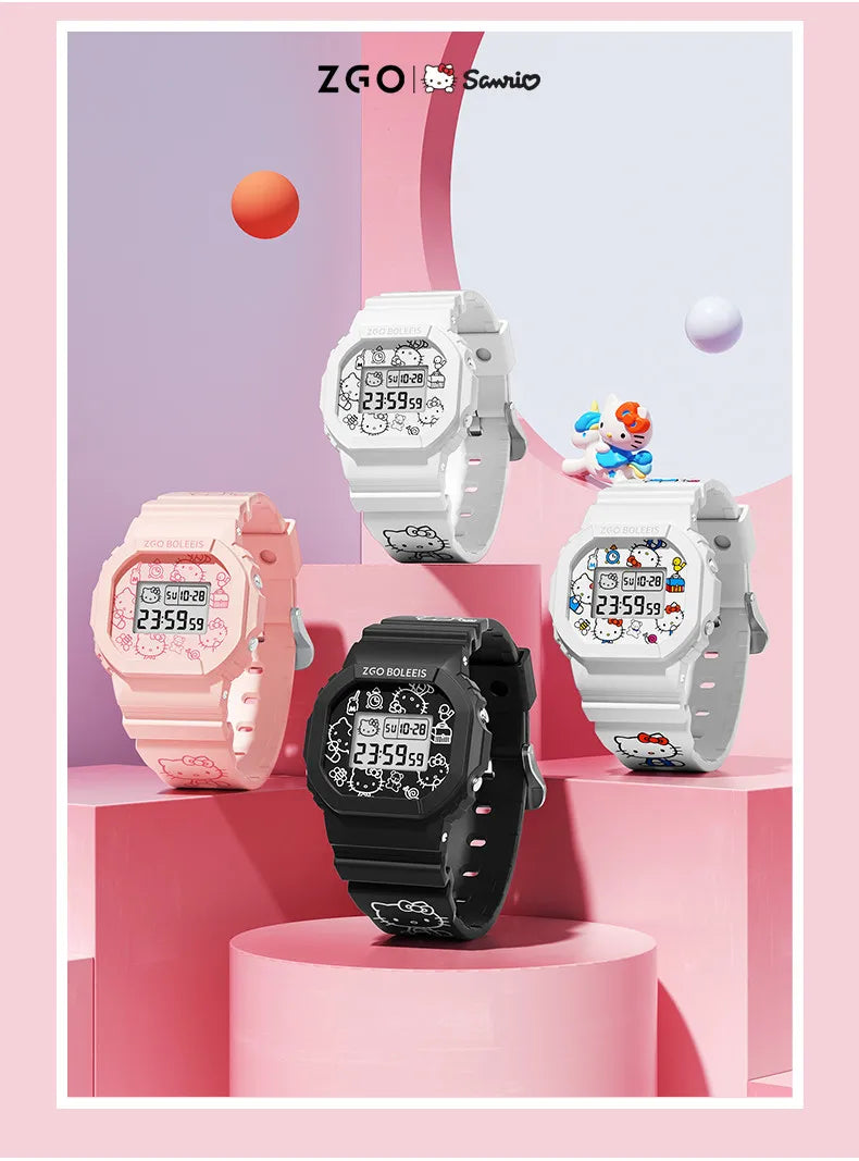 ZGO x Sanrio Hello Kitty Women's Watches Electronic Watch Sports Wristwatch Waterproof